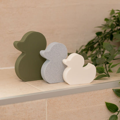 Freestanding Ducks - Olive Green, Grey, White - Bathroom Ornaments - Set of 3 - Vantage 3D Prints