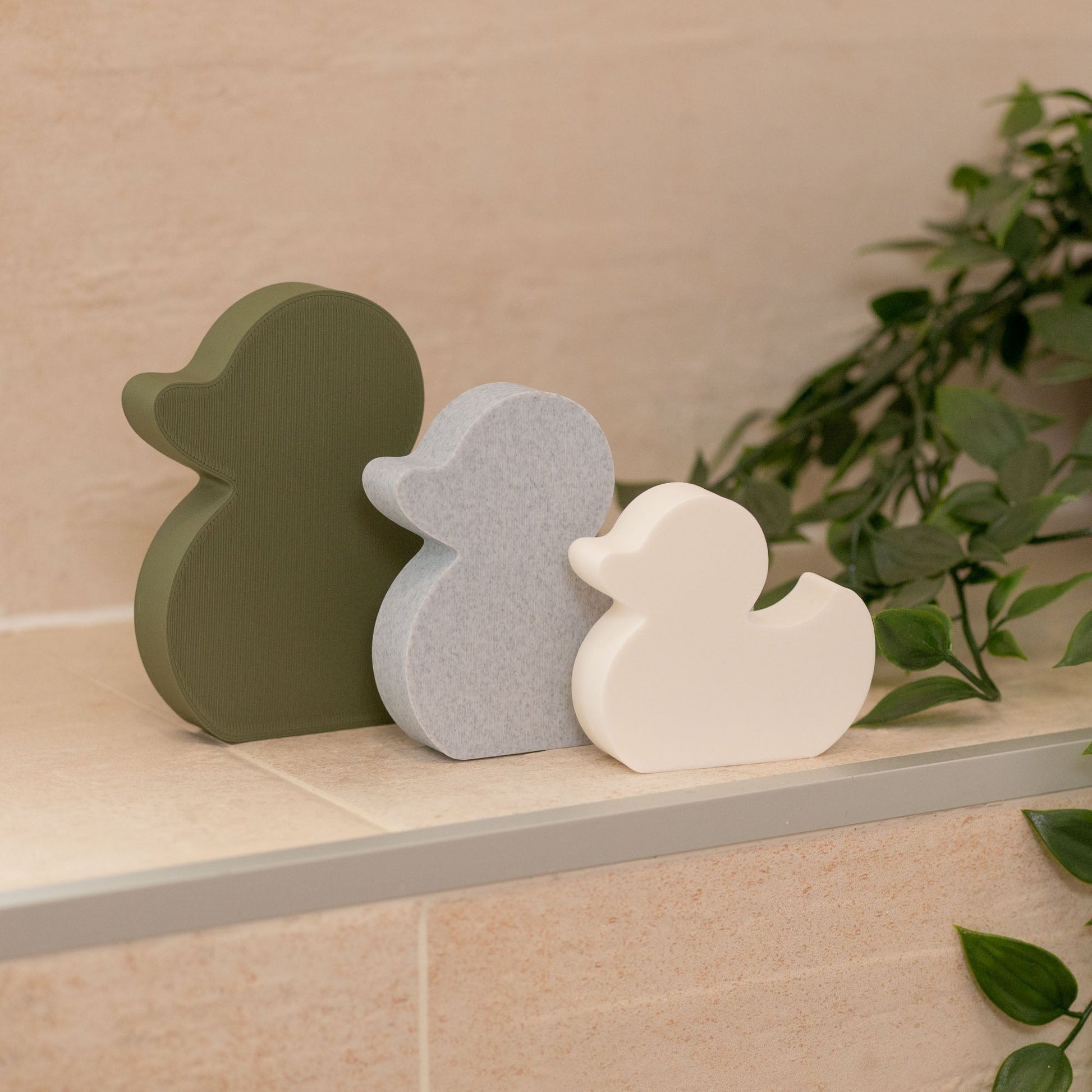 Freestanding Ducks - Black, Grey, White - Bathroom Ornaments - Set of 3 - Vantage 3D Prints