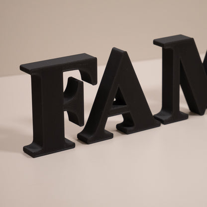 Family Decorative Letter Ornament: 3D Word Home Decor