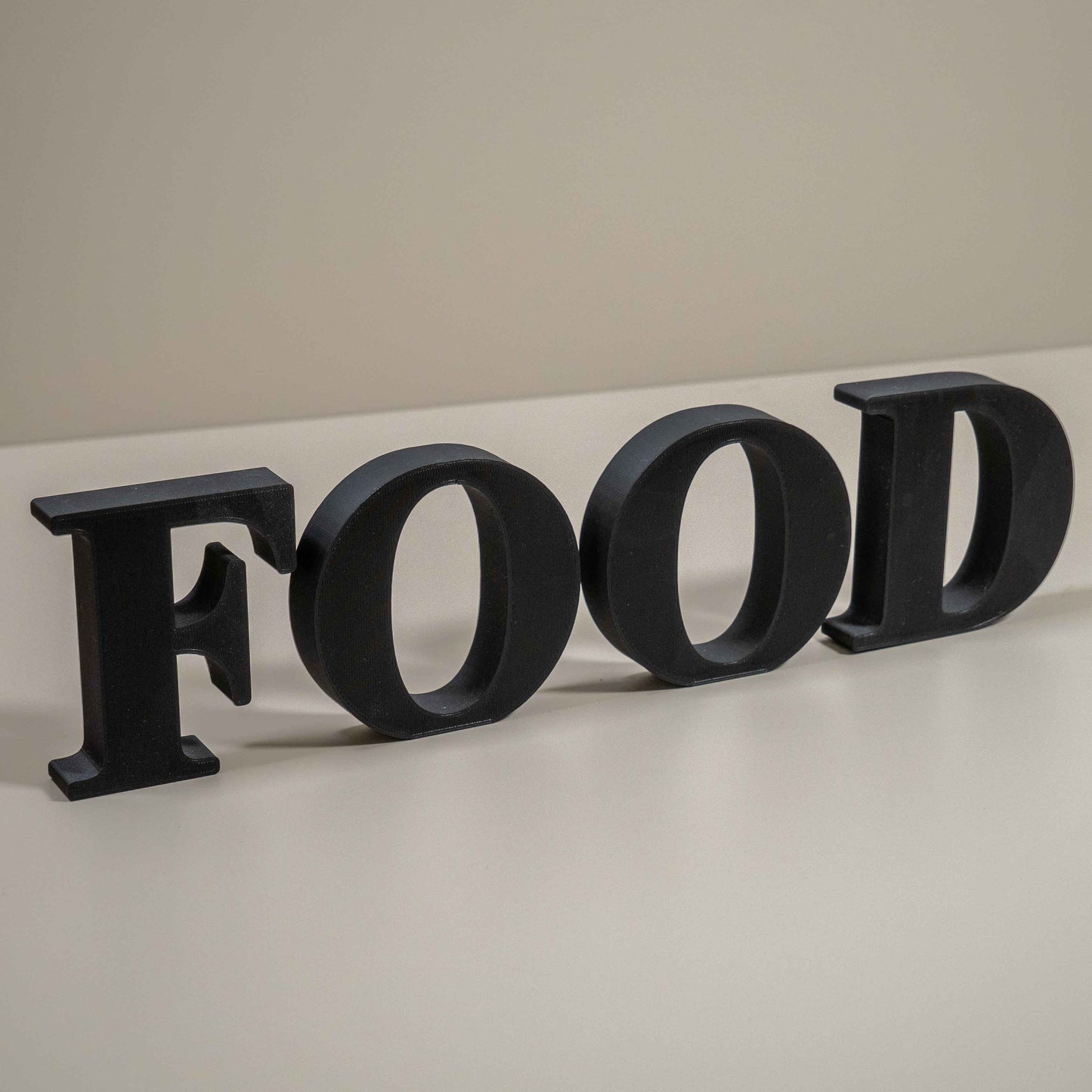 Food & Drink Decorative Letter Ornament: 3D Word Kitchen Home Decor