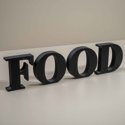 Food & Drink Decorative Letter Ornament: 3D Word Kitchen Home Decor