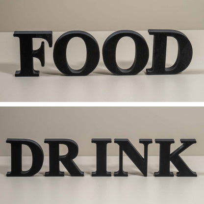 Food & Drink Decorative Letter Ornament: 3D Word Kitchen Home Decor