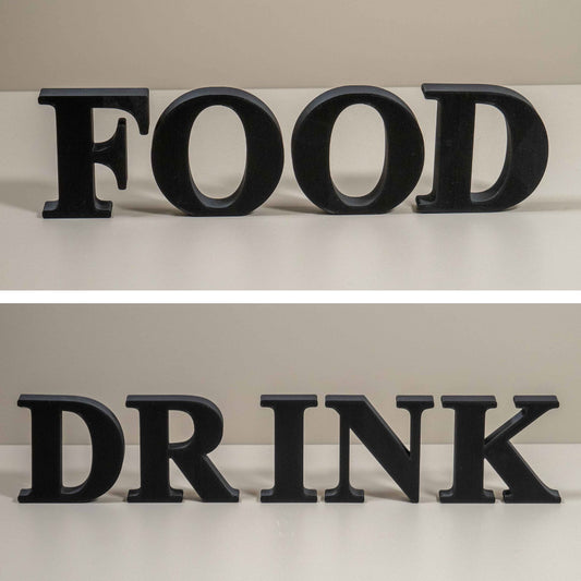 Food & Drink Decorative Letter Ornament: 3D Word Kitchen Home Decor
