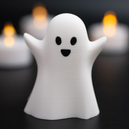 Spooky Cute Ghost – White Kawaii Style Ghost with Happy Face | Eco-Friendly Halloween Decoration