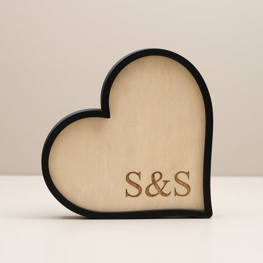 Personalised Initials Heart Ornament: Unique Home Decor