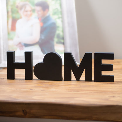 Love Heart Home Decorative Letters Ornament - Black, White, Red or Stone