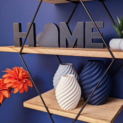 Home Decorative Letter Ornament With Love Heart - Black, White, Navy or Stone - Vantage 3D Prints