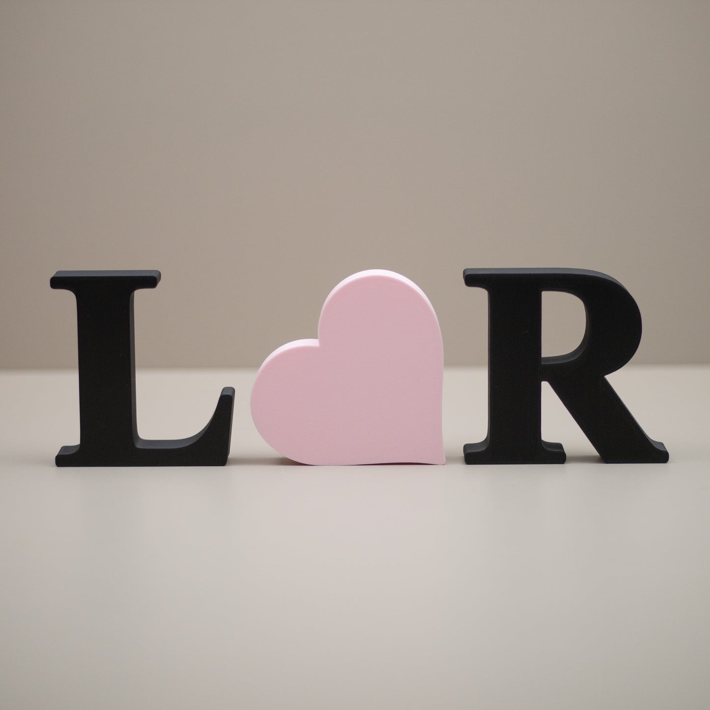 Personalised Decorative Letters Initials Ornament with Heart - Serif Font