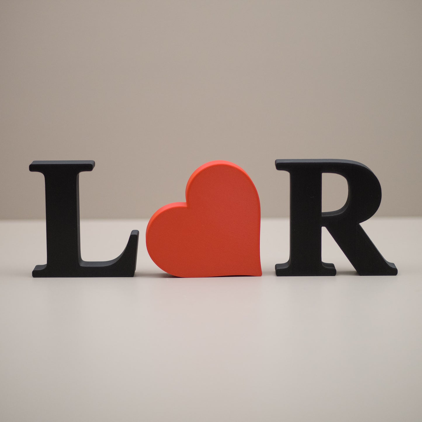 Personalised Decorative Letters Initials Ornament with Heart - Serif Font