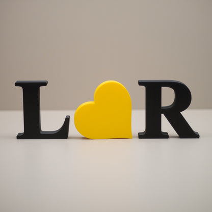 Personalised Decorative Letters Initials Ornament with Heart - Serif Font