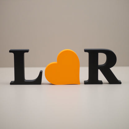 Personalised Decorative Letters Initials Ornament with Heart - Serif Font