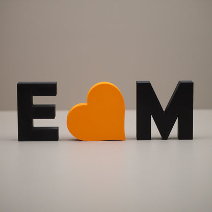 Personalised Decorative Letters - Initials Ornament with Heart