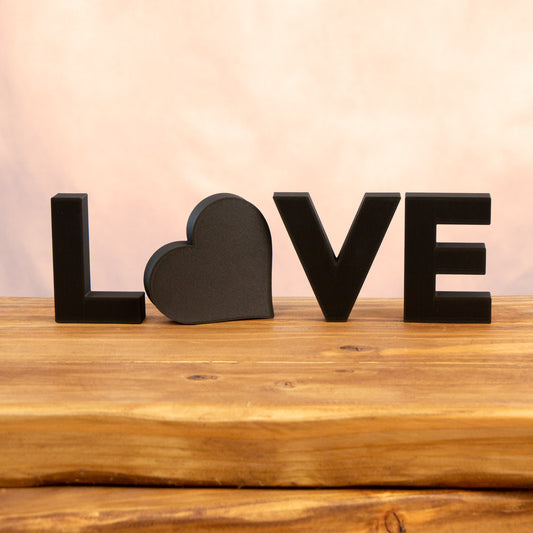 Love Heart Home Decorative Letters Ornament - Black, White, Red or Stone - Vantage 3D Prints