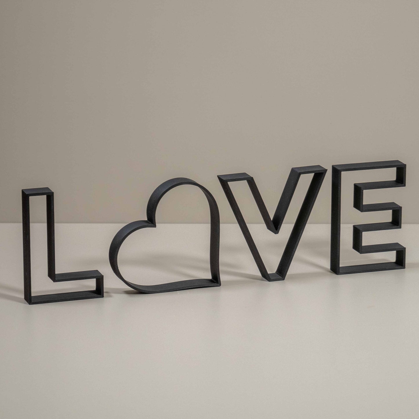 Home Decorative Letter Ornament With Love Heart: Word Outline Home Decor