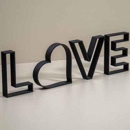 Home Decorative Letter Ornament With Love Heart: Word Outline Home Decor