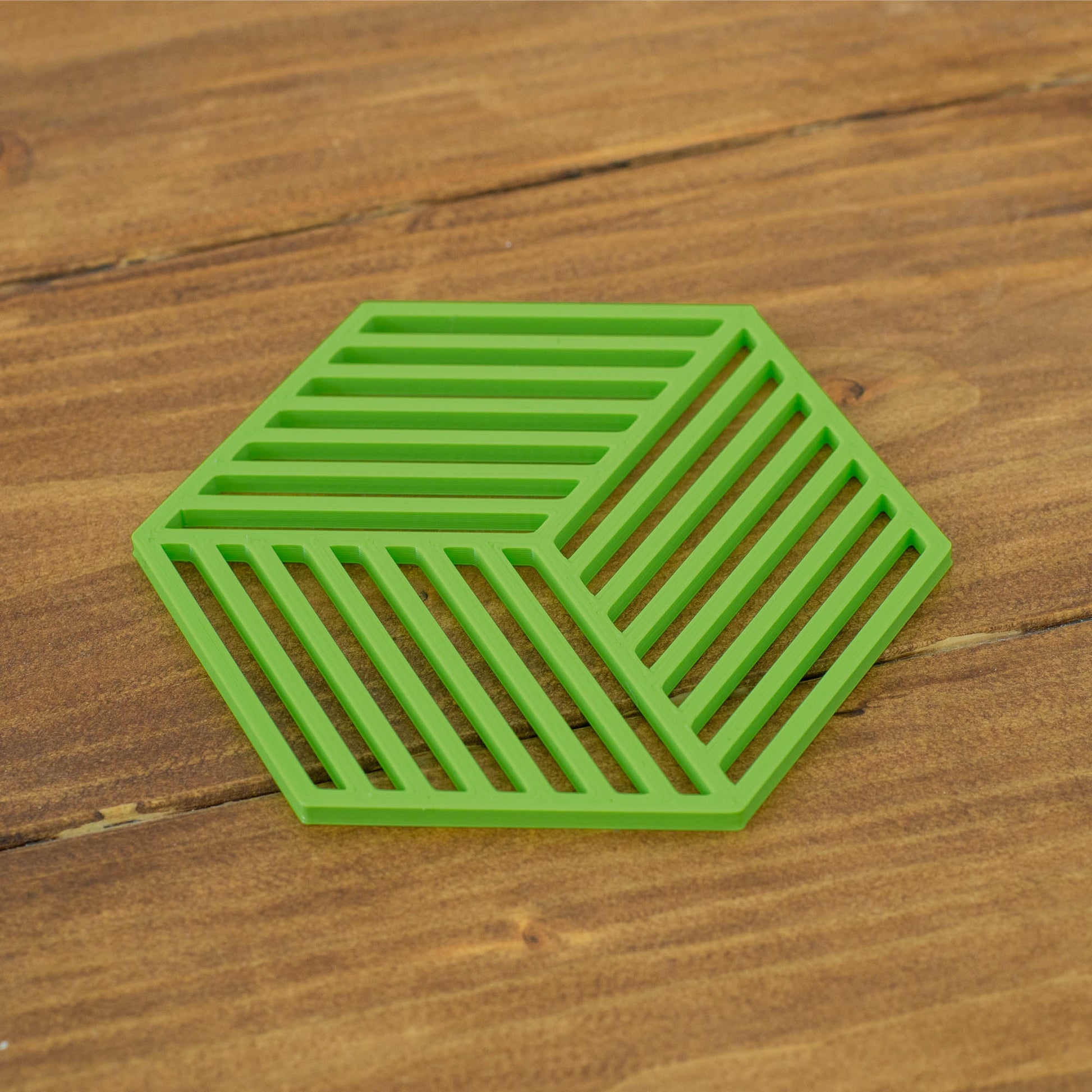 Lime Green - Geometric Cube Coasters - 4 or 8 Pack