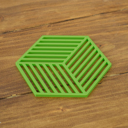 Lime Green - Geometric Cube Coasters - 4 or 8 Pack