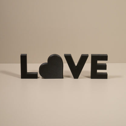 Love Heart Home Decorative Letters Ornament - Black, White, Red or Stone