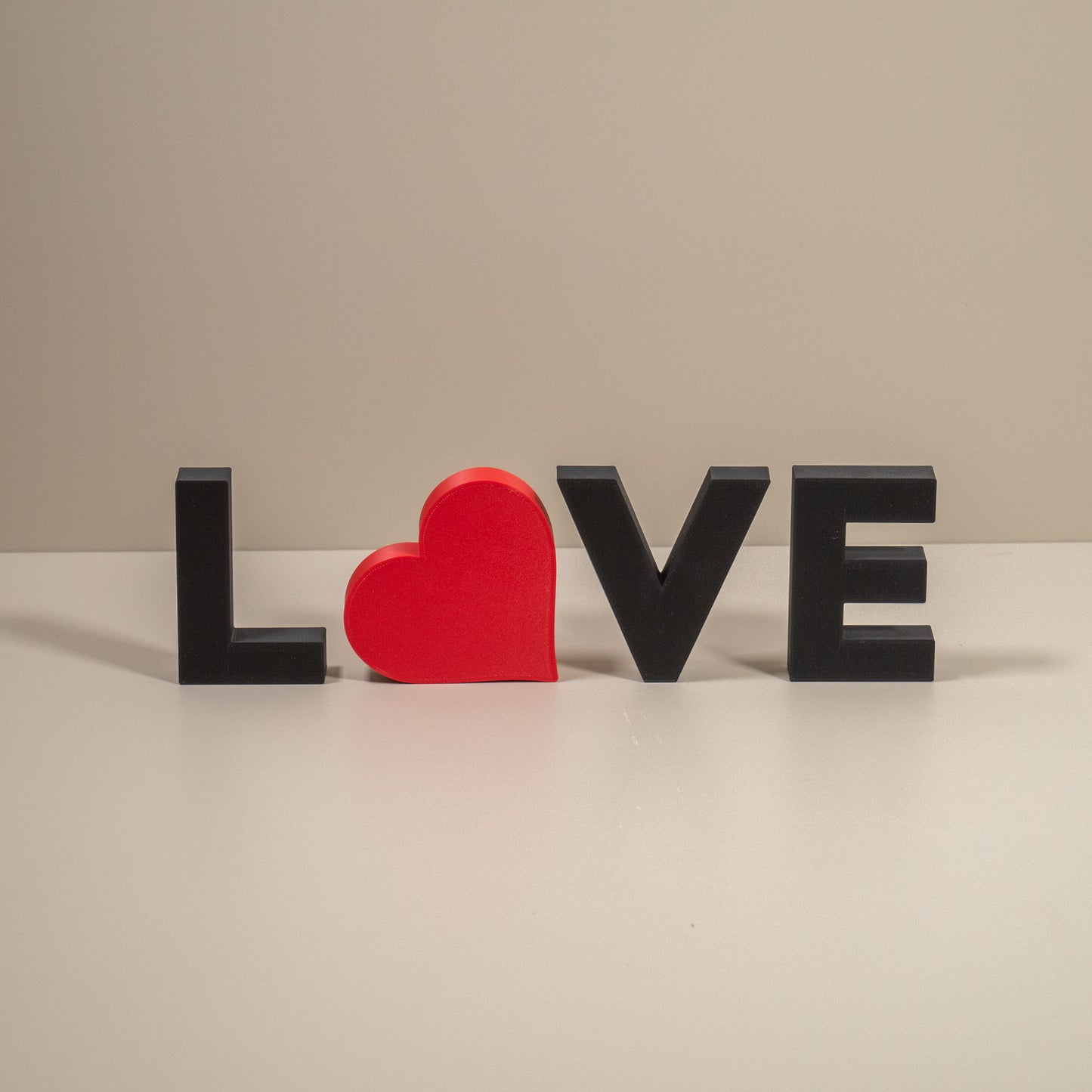Love Heart Home Decorative Letters Ornament - Black, White, Red or Stone