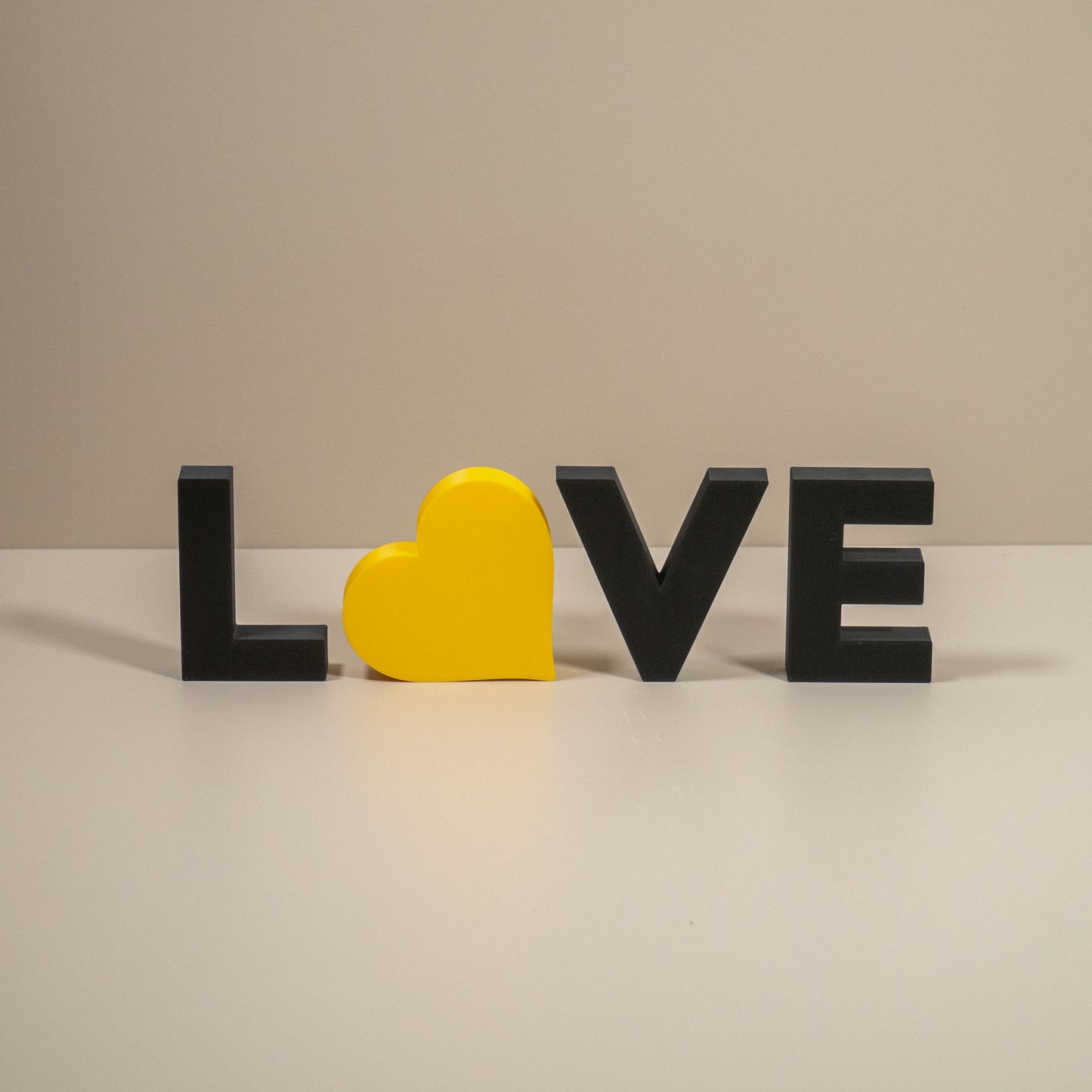 Love Heart Home Decorative Letters Ornament - Black, White, Red or Stone