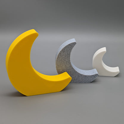 Crescent Moon Ornaments - Black, Grey and White - Vantage 3D Prints