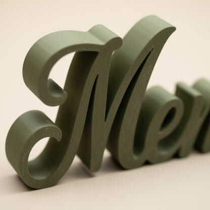 Memories Word Ornament – Freestanding Cursive Decor for Shelf, Mantel or Living Room Display