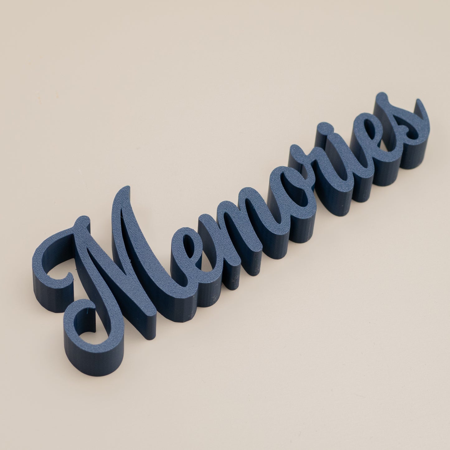 Memories Word Ornament – Freestanding Cursive Decor for Shelf, Mantel or Living Room Display