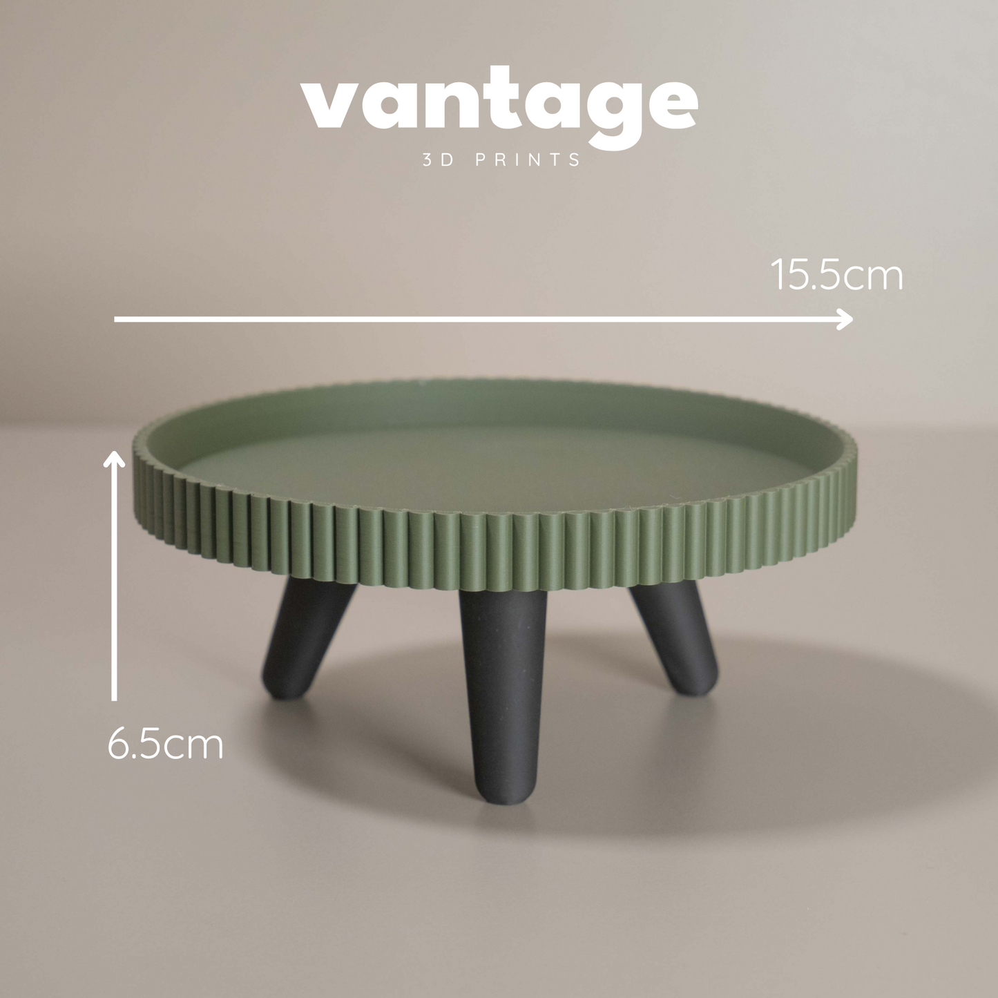 Modern Ribbed Plant Pot Stand with Legs – Indoor Display for Small Pots – Colourful, Quirky Decor & Trinket Dish