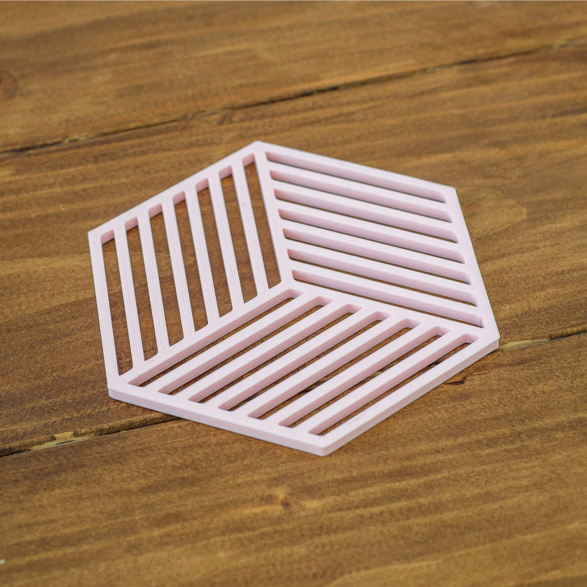 Blush Pink - Geometric Cube Coasters - 4 or 8 Pack