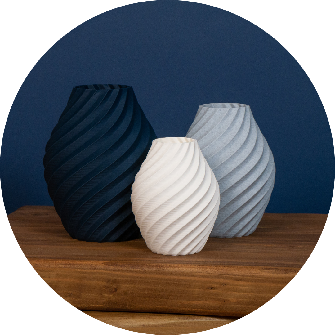 Navy Swirl Vase - Vantage 3D Prints - 5 Star Review