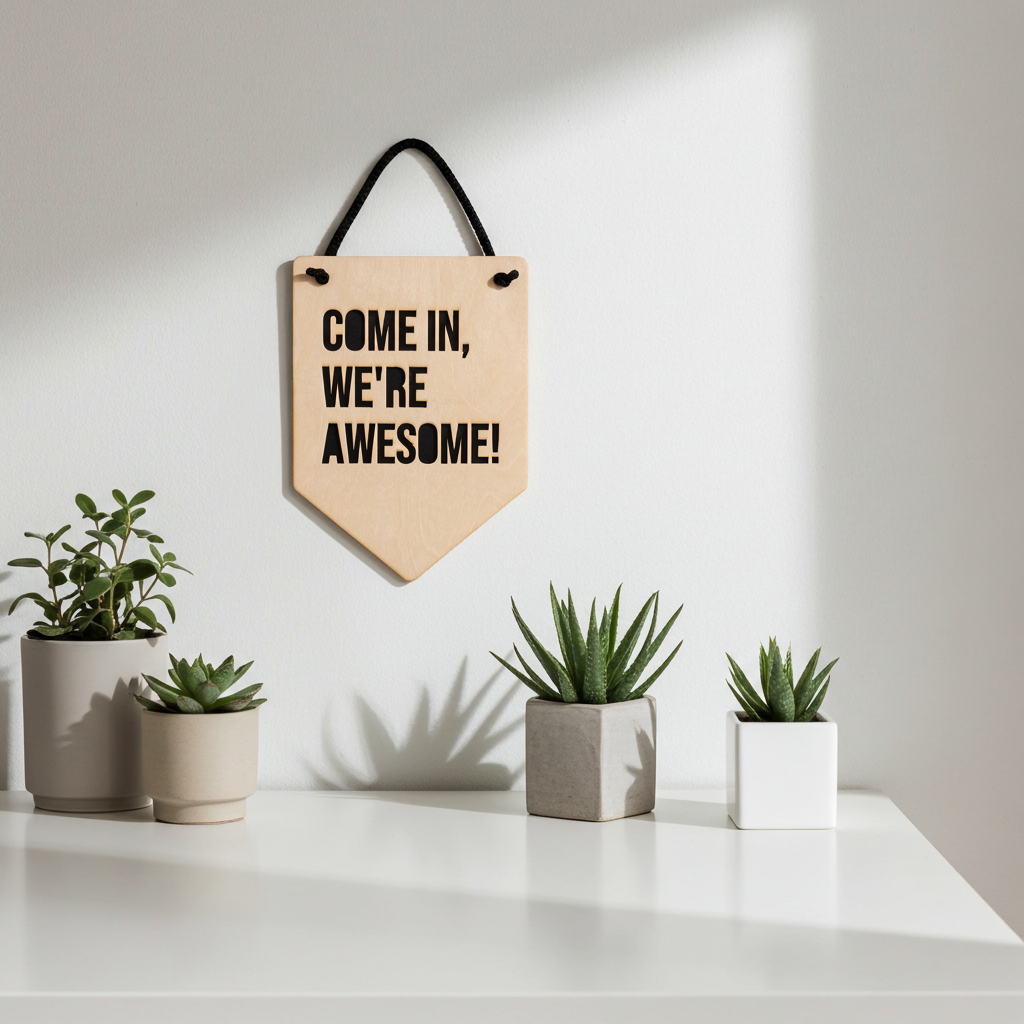 Come In We're Awesome Wooden Wall Hanging Sign