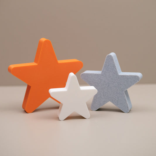 Star Ornaments - Orange, Stone and White - Set of 3 Stars