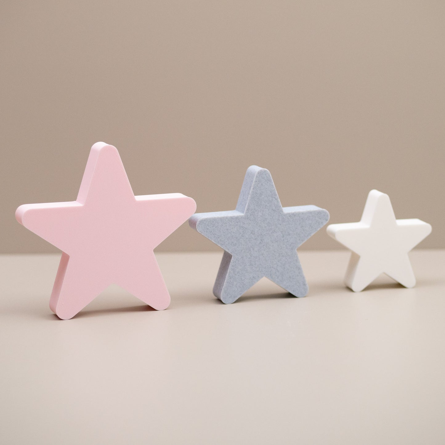 Freestanding Star Ornaments - Blush Pink, Stone and White - Set of 3 Stars