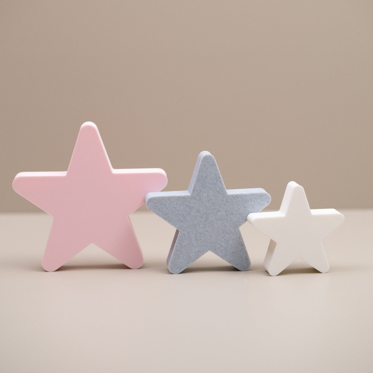 Freestanding Star Ornaments - Blush Pink, Stone and White - Set of 3 Stars