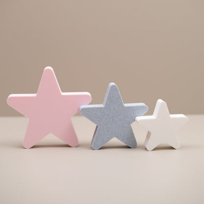 Freestanding Star Ornaments - Blush Pink, Stone and White - Set of 3 Stars