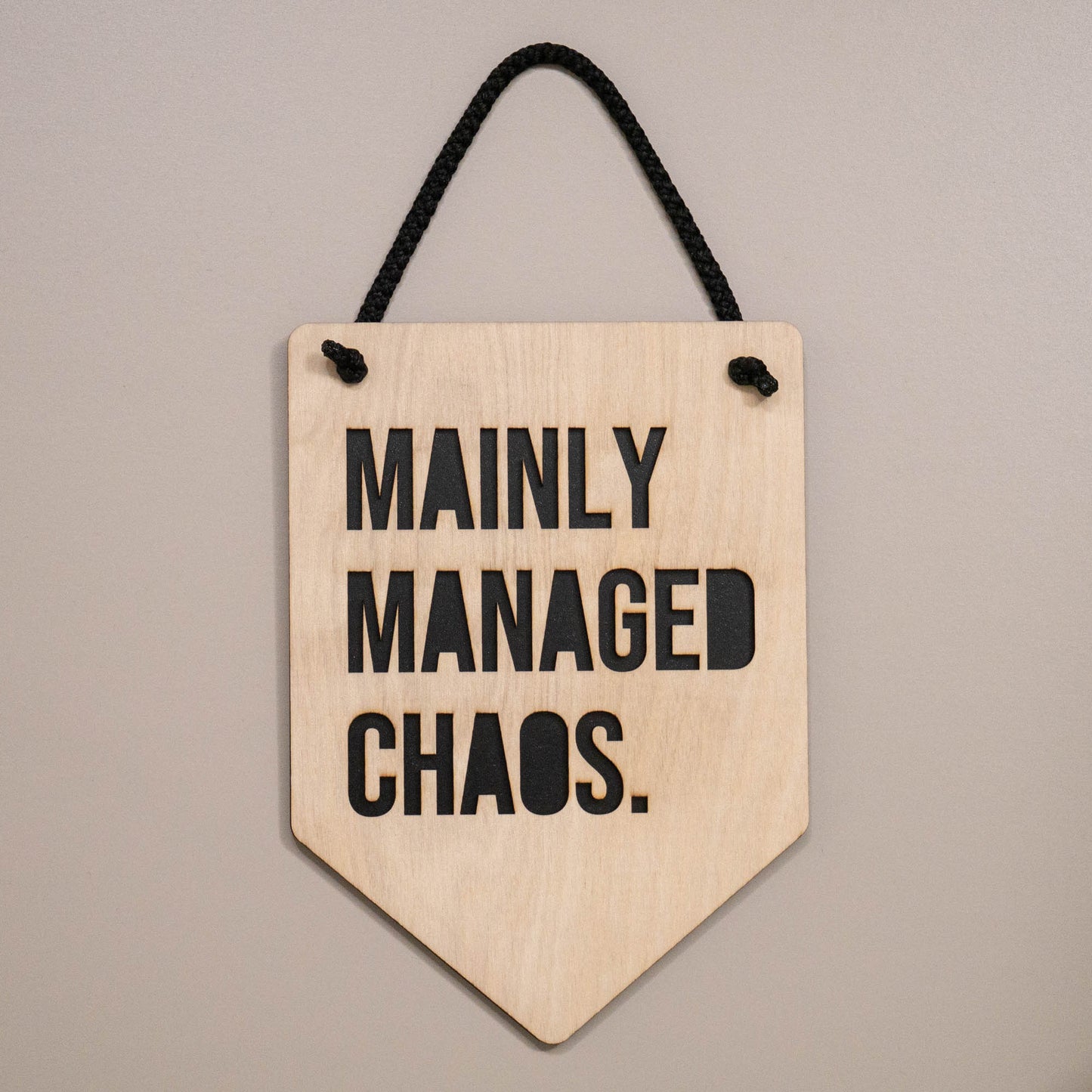 Mainly Managed Chaos Wooden Wall Hanging Sign Funny