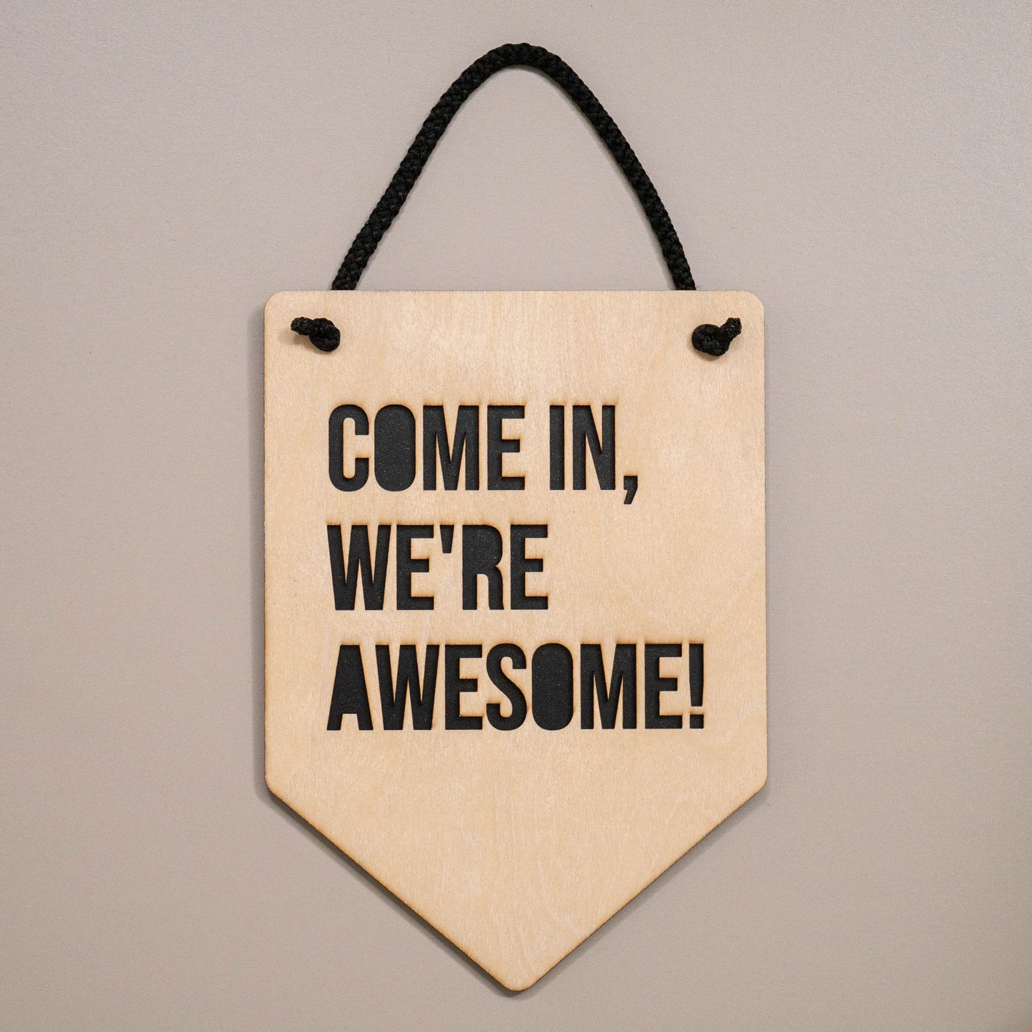 Come In We're Awesome Wooden Wall Hanging Sign