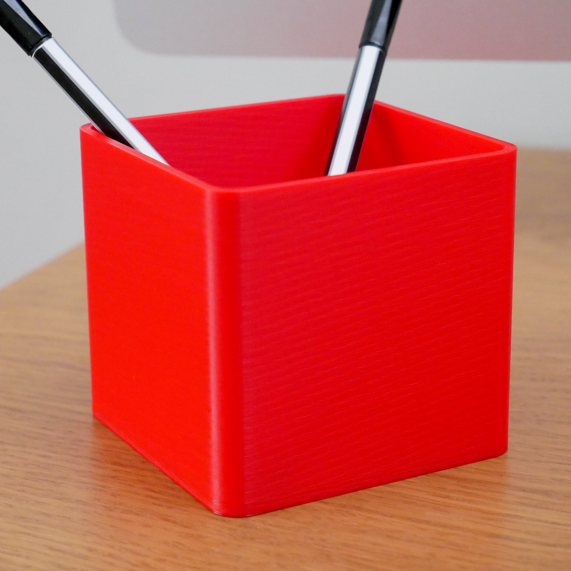 Red Desk Organiser Accessories - Stationary Storage Set - Pen Pot, Sticky Note Tray, Pen Tray - Vantage 3D Prints