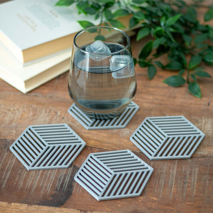 HOMEMADE - Geometric Cube Coasters - 4 or 8 pack - Various Colours Available