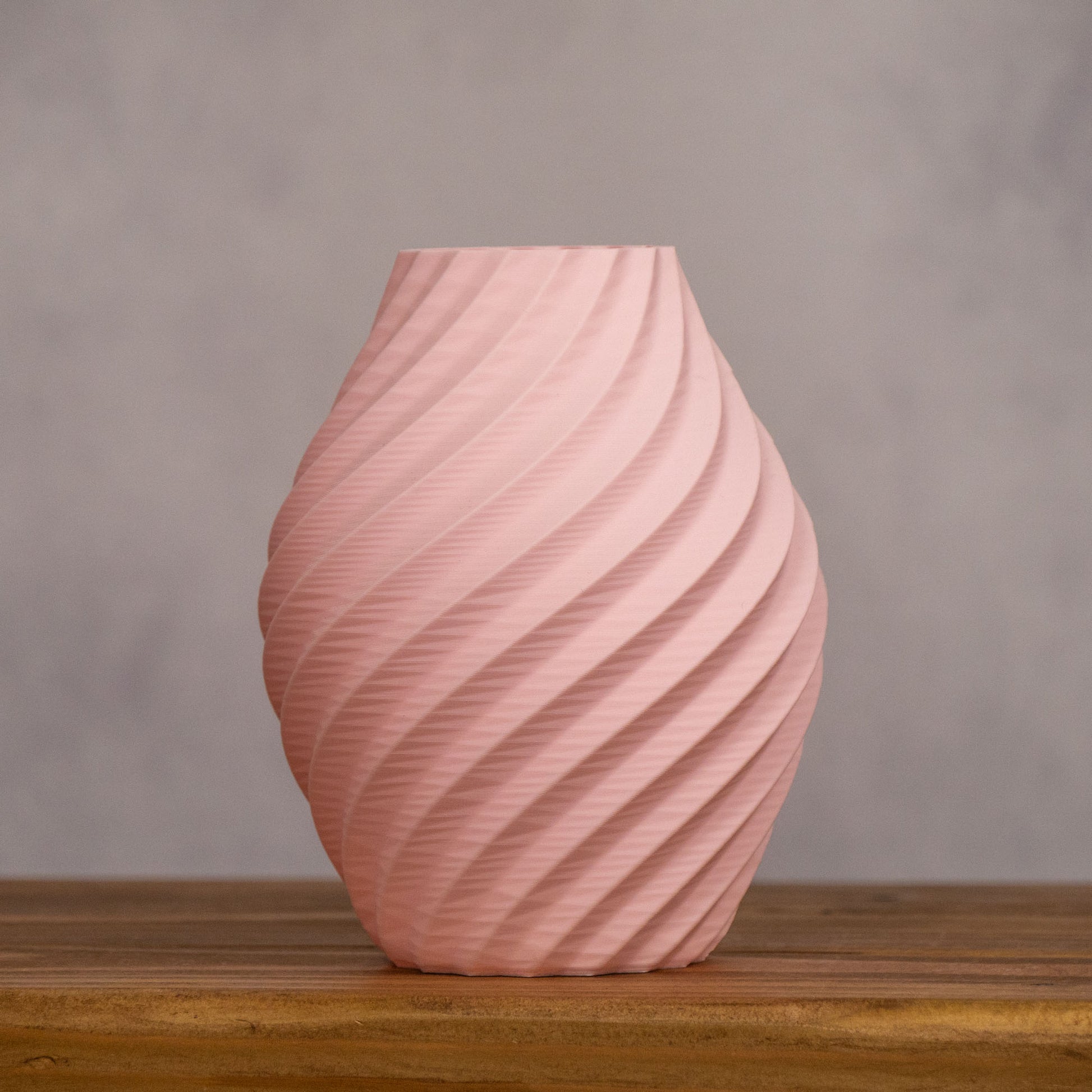 Blush Baby Pink Vase - Swirl Effect  - Decorative 3D Print Ornament - Vantage 3D Prints