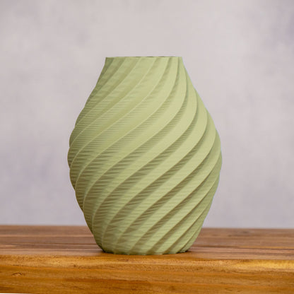 Desert Olive Vase - Swirl Effect  - Decorative 3D Print Ornament - Vantage 3D Prints