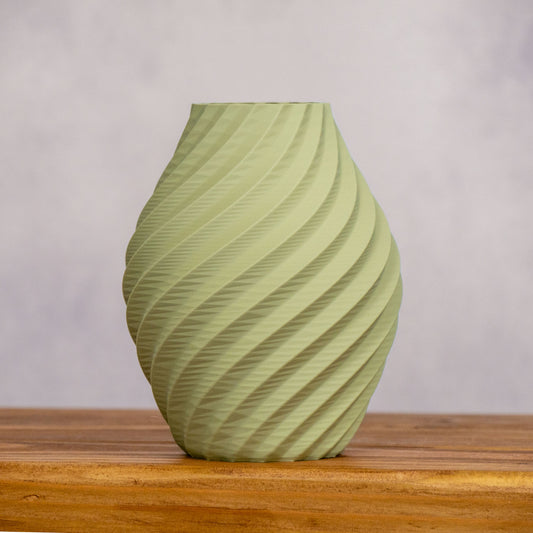 Desert Olive Vase - Swirl Effect  - Decorative 3D Print Ornament - Vantage 3D Prints