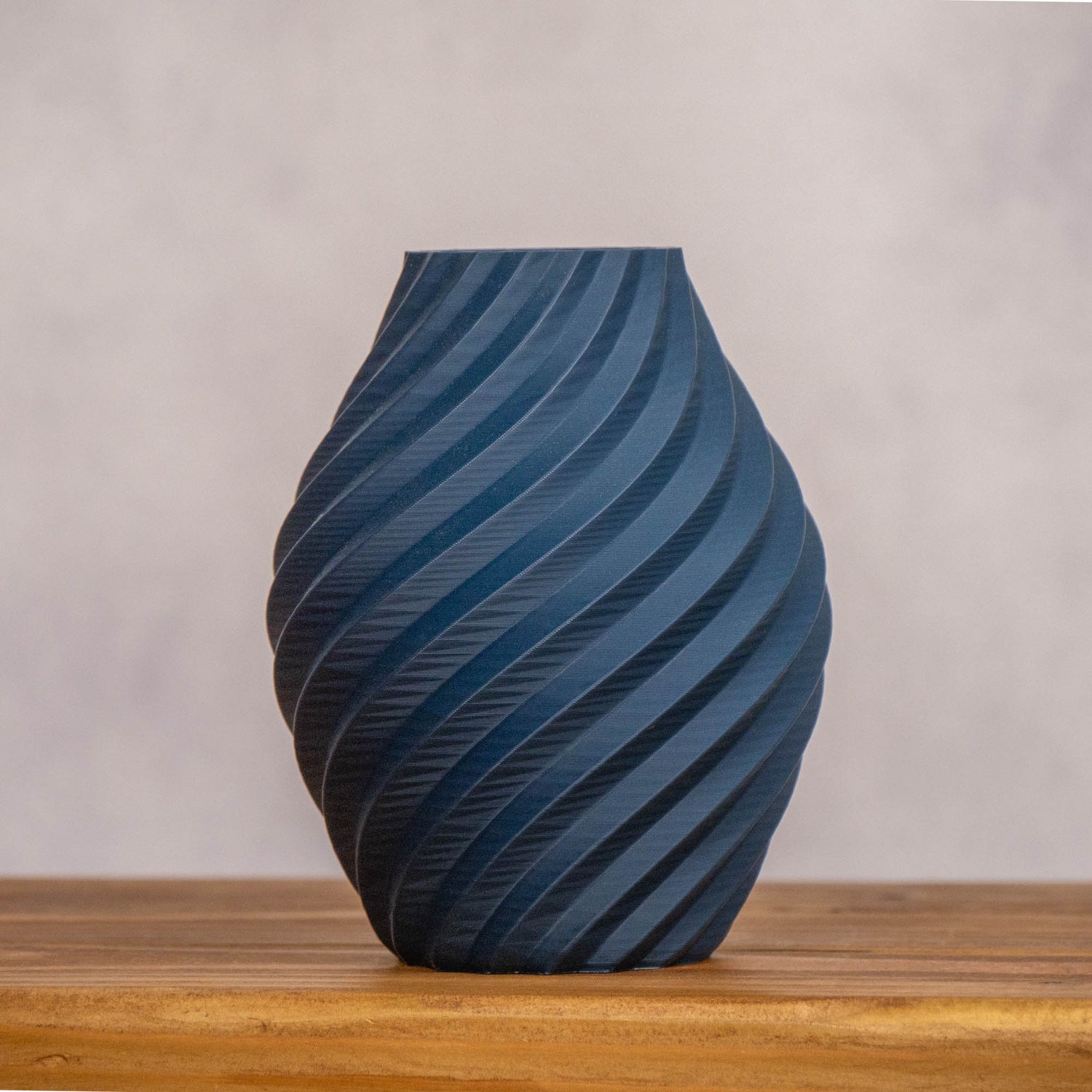 Navy Blue Vase - Swirl Effect  - Decorative 3D Print Ornament - Vantage 3D Prints