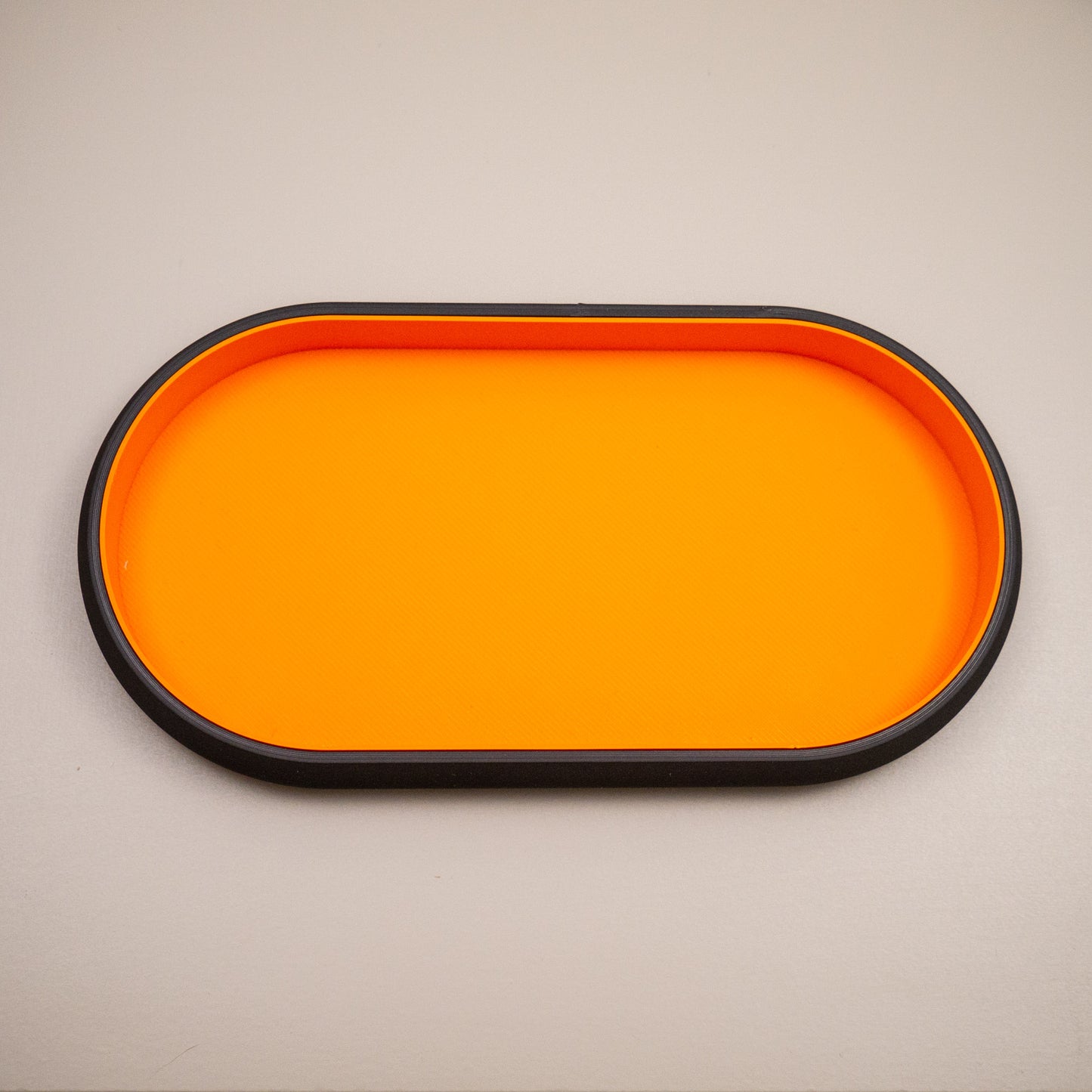 Oval Trinket Dish Key Tray: Two tone in black and bright colour combination