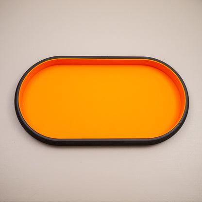 Oval Trinket Dish Key Tray: Two tone in black and bright colour combination