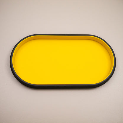 Oval Trinket Dish Key Tray: Two tone in black and bright colour combination