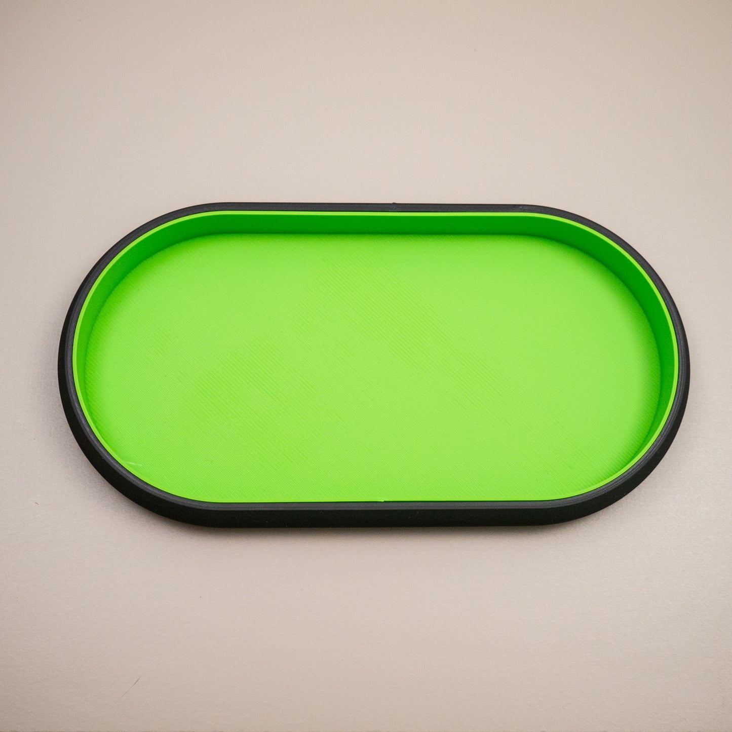 Oval Trinket Dish Key Tray: Two tone in black and bright colour combination