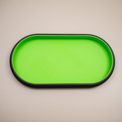 Oval Trinket Dish Key Tray: Two tone in black and bright colour combination