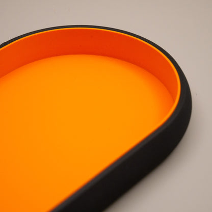 Oval Trinket Dish Key Tray: Two tone in black and bright colour combination