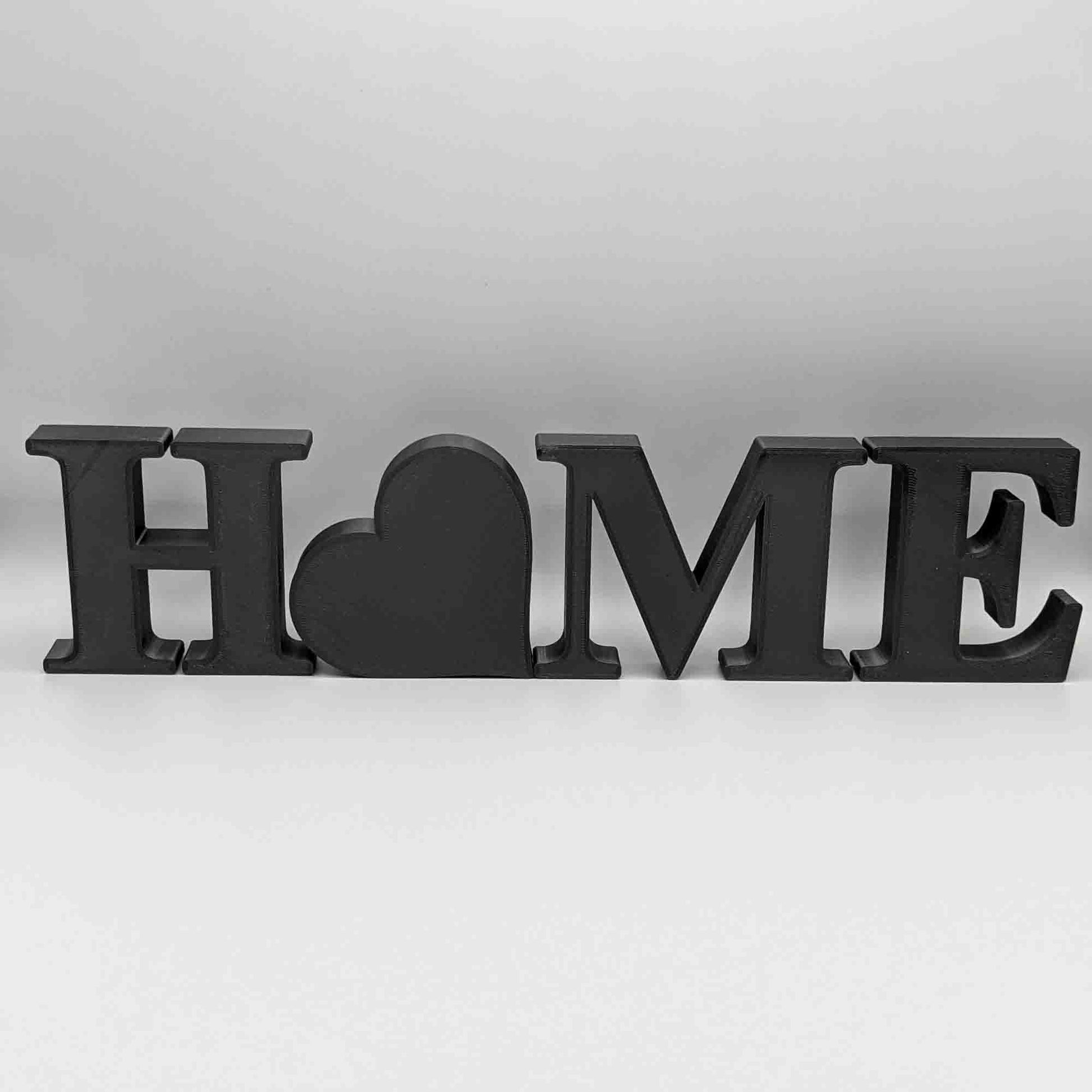 HOME with Love Heart - Decorative Letter Ornament - Serif Font - Vantage 3D Prints